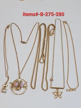 6 Necklaces, items # B-275 -280,. wt. 26 grams.